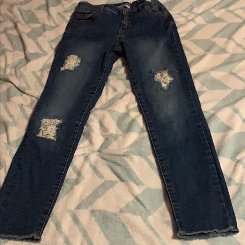 Cat & Jack Brand Jeggings w/Lace Size 12 Length25